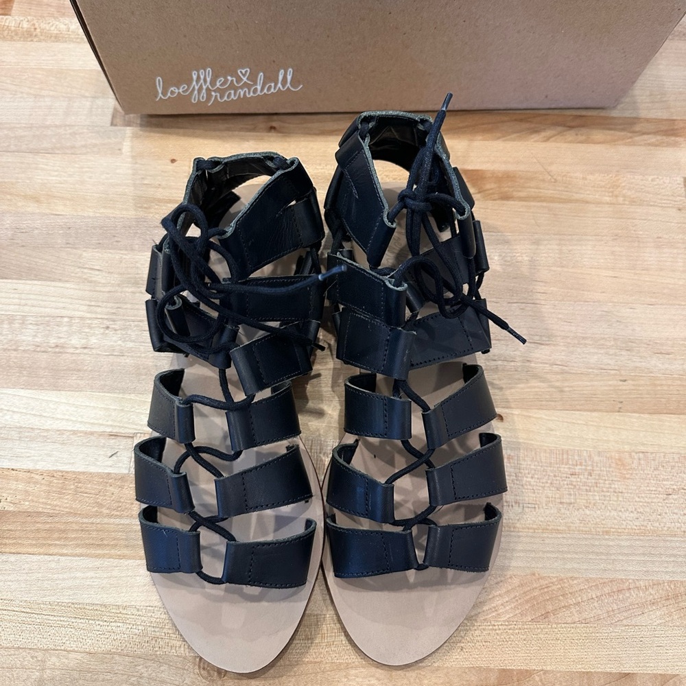 Loeffler Randall black sandals. Worn 1x like new!